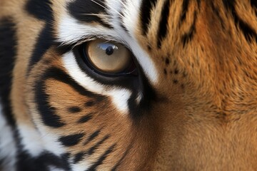 Wall Mural - Tiger nose closeup eye. Generate Ai
