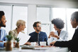 © Donson/peopleimages.com - Business people, team meeting and planning with company contract and deal with conversation. Staff, communication and paperwork with a businessman with diversity coworkers working on a job strategy