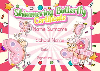 Wall Mural - certificate for kids template with customizable design with playful fonts