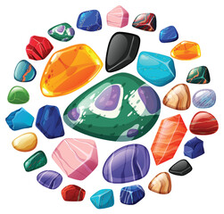 Canvas Print - Set of lucky gem stone