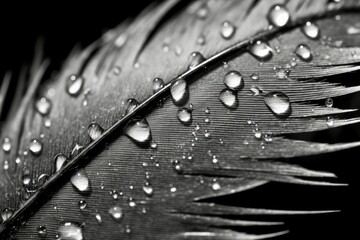 Poster - Bird feather water drop. Generate Ai