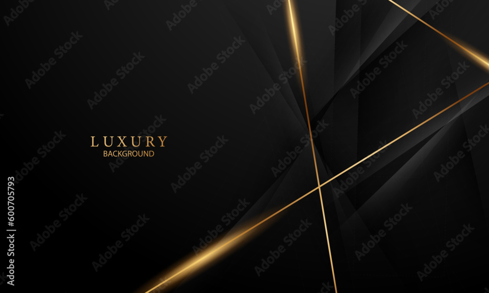 Abstract modern design black background with luxury golden elements ...