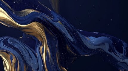 Wall Mural - luxury background, captivating blend of gold and deep blue, creating an abstract design. liquid art.
