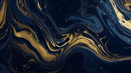 Wall Mural - luxury background, captivating blend of gold and deep blue, creating an abstract design. liquid art.