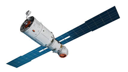 Wall Mural - illustration with an artificial earth satellite on the theme of space industry technology