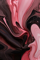 Wall Mural - black and pink paint swirl marbling with its intricate patterns, combining ink, paint, and marble te