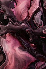 Wall Mural - black and pink paint swirl marbling with its intricate patterns, combining ink, paint, and marble te