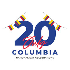 Wall Mural - Columbia waving flag banner design template. Design for national day celebrations