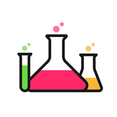 Wall Mural - chemistry and science vector icon. laboratory glassware.