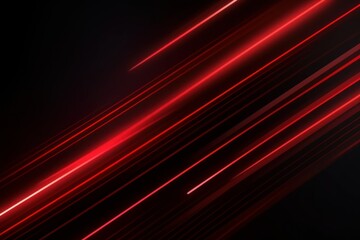 Wall Mural - Glowing digital red lines banner, abstract lines. Generative AI
