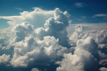 Wall Mural - Blue sky with clouds. Generative AI