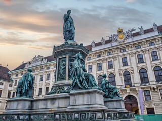 Poster - The inner courtyard at the Hofburg palace and the Emperor Franz Statue, Vienna, Austria