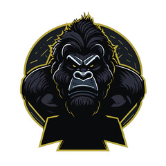 Reigning Supreme: King Kong Mascot Logos for Aggressive E-sport Teams in Basketball, American Football, and Soccer- Transparent Background PNG, Vector