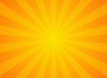 Sun Ray Vector Background. Orange Sunburst Illustration