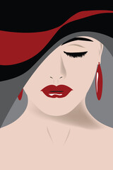 Wall Mural - Portrait of a Stylish Lady