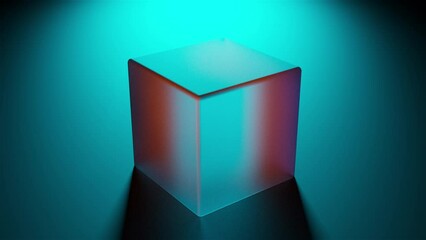 Aufkleber - Orange and blue cube. Computer generated 3d render