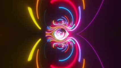Poster - Colorful glow lights. Computer generated 3d render