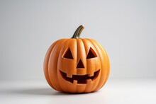 Halloween Pumpkin Isolated On White Background, AI