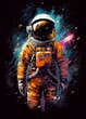 astronaut space colorful illustration, generative ai