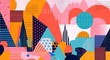 © VICHIZH - illustration concept modern abstract circle element design art colourful background template. Generative AI.