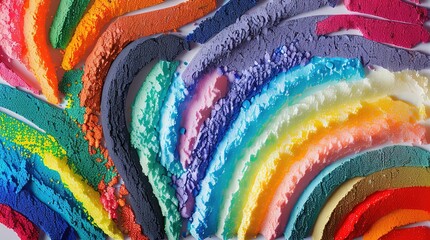  multicolored holi powder as background, closeup of photo