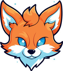 Wall Mural - fox cute illustration funny animal character cartoon sticker mascot, vector illusatration eps 10