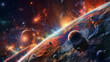 © Руслан Хайруллин - Abstract planets and space background , Generative AI.