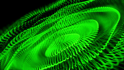 Aufkleber - Beautiful wave shaped array of glowing dots and line.Vector background with color abstract
