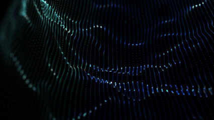 Aufkleber - Abstract Music background.. 3d wave point fractal mesh