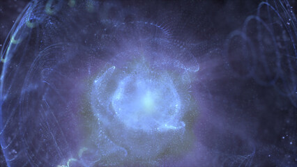 Aufkleber - Stars, dust and gas nebula in a far galaxy. Outer space, cosmic landscape. Nebula