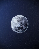 Fototapeta Londyn - Full moon at the starry sky