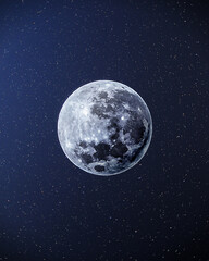 full moon at the starry sky