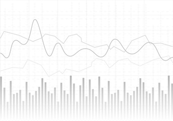 Aufkleber - Business infographic, modern concept for presentation, background for interface, advertising, text. Dynamics, diagrams, parabolas, geometric shapes vector background. Interactive data line graph