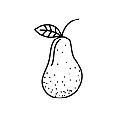 Poster - Doodle pears, black outline on a white background. Linear vector drawing. Element for design postcards, prints, textiles and backgrounds