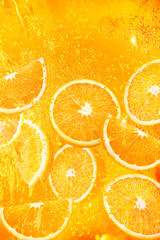 Wall Mural - orange slice in water soda