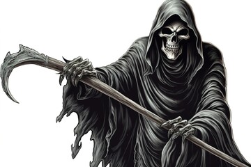 Poster - reaper isolated on white background. Generated by AI