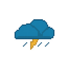 Wall Mural - Thunderstorm pixel art icon vector design