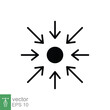 Specific icon. Simple solid style. Concentrate, focus, circle, arrow, technology, information concept. Black silhouette, glyph symbol. Vector symbol illustration isolated on white background. EPS 10.