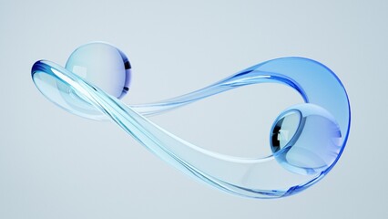 Poster - 3D Abstract background on light background, gradient glass dispersion with crystal ball, Iridescent design element for banner background.