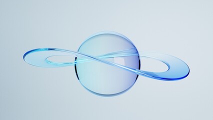 Poster - 3D Abstract background on light background, gradient glass dispersion with crystal ball, Iridescent design element for banner background.