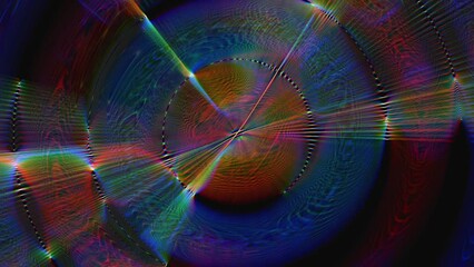 Wall Mural - colorful neon abstract glowing circle. sound waveform background