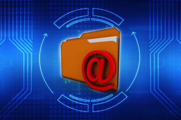Poster - 3d rendering folder icon email
