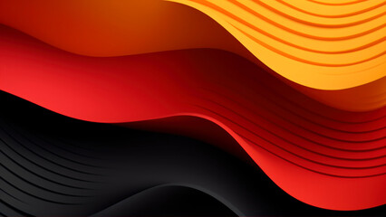 Poster - Abstract background with red and yellow wavy lines. Vector illustration. generative ai