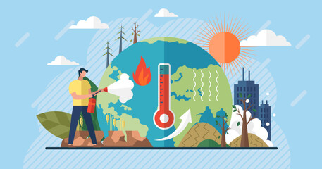 Wall Mural - save planet. earth day. climate change global warming concept nature environment danger energy busin