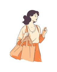 Sticker - One person holding shopping bags