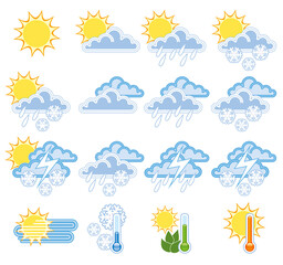 Wall Mural - a colorful collection of a weather icons