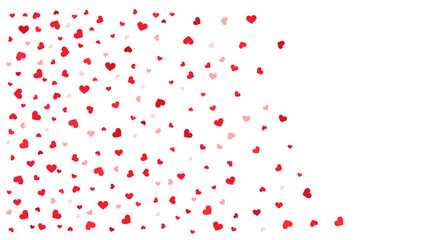 Wall Mural - Red hearts confetti background illustration.