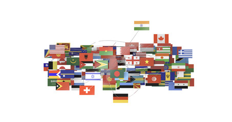 Fototapete - Global communication, international messaging and translation concept - PNG transparent
