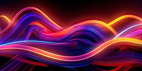 Wall Mural - vibrant technology neon colorful background, generative ai