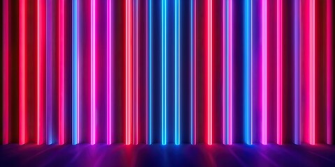 Wall Mural - vibrant technology neon colorful background, generative ai